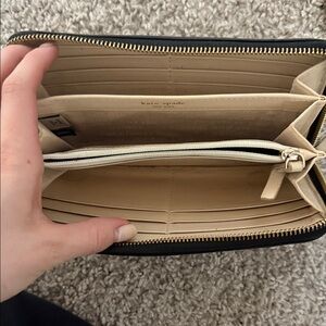 Kate Spade Black and Cream Zip Wallet